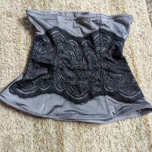 Flexees Gray Corset with Black Lace